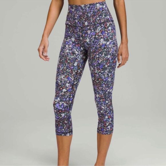 Lululemon leggings Womens size 0 Align High-Rise Crop 21” Flower Burst Multi - Picture 1 of 8